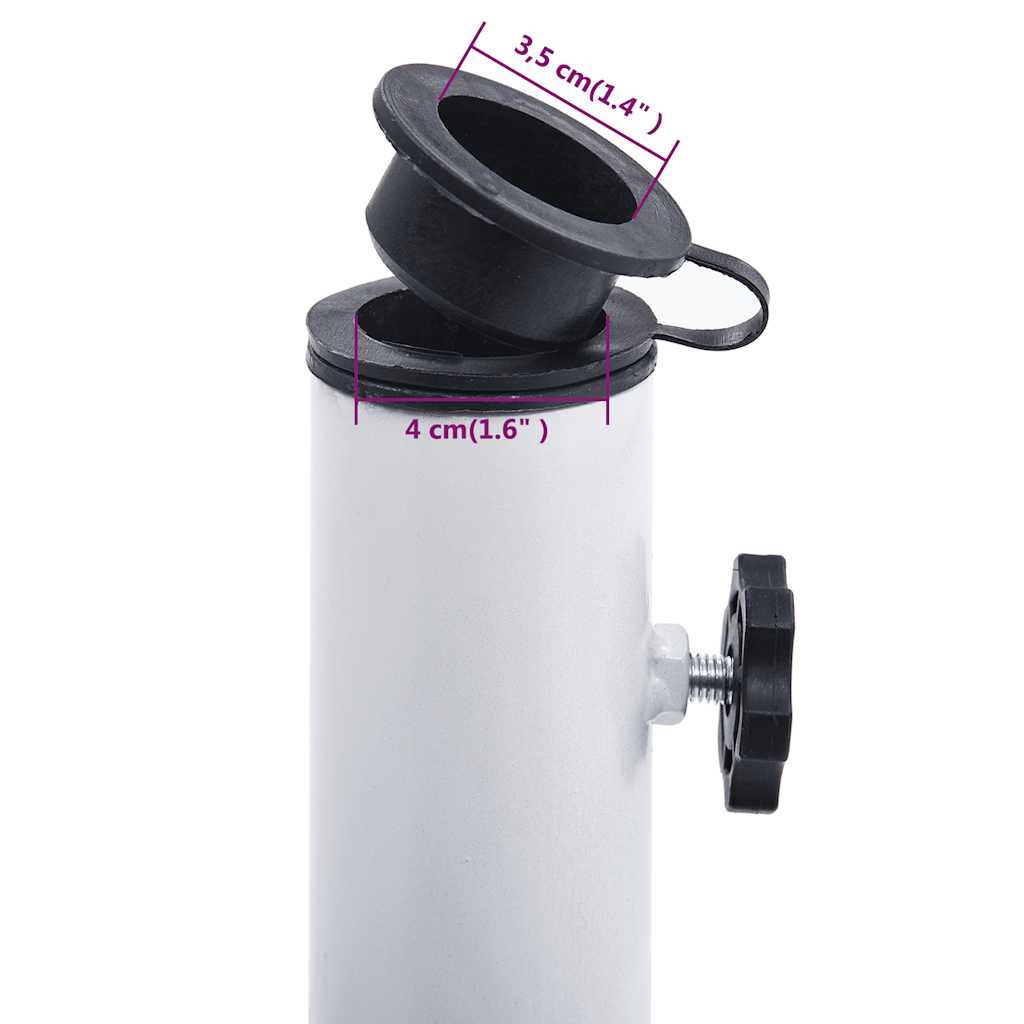 vidaXL Podstawa pod parasol, biała, 12 kg 49 cm, żeliwo