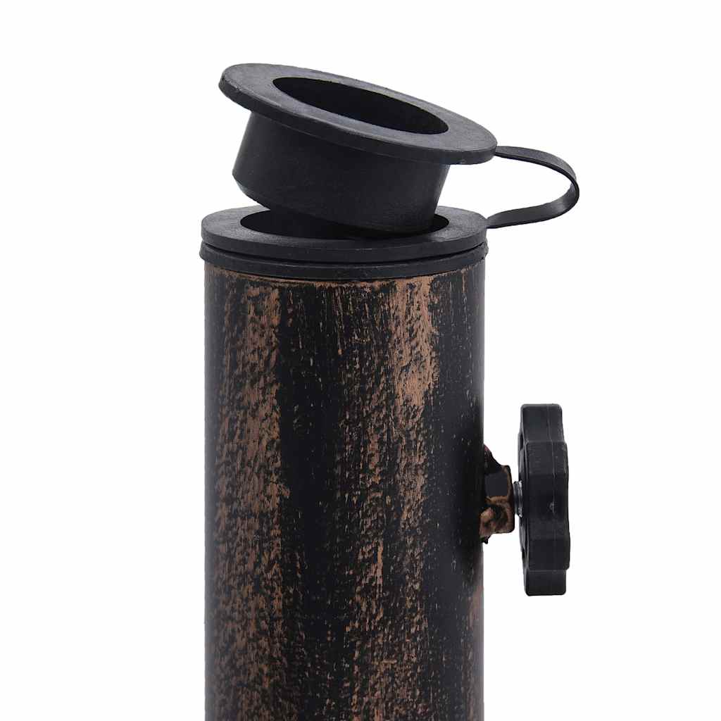 vidaXL Podstawa pod parasol, kolor brązu, 12 kg, 49 cm, żeliwo