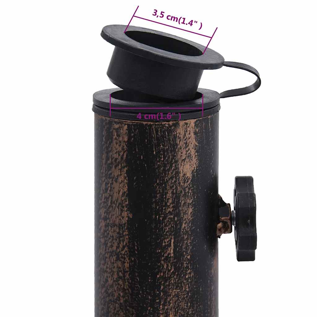 vidaXL Podstawa pod parasol, kolor brązu, 12 kg, 49 cm, żeliwo