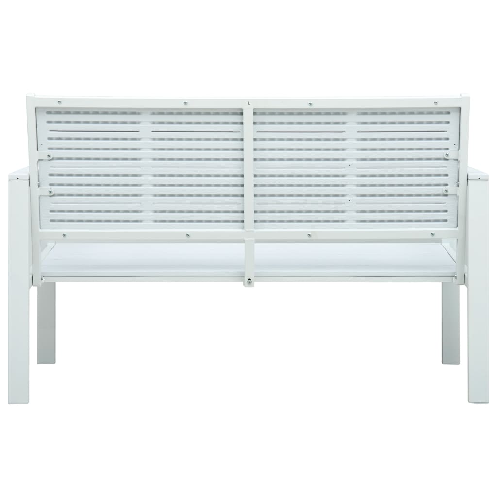 vidaXL Ławka ogrodowa, 120 cm, biała, HDPE o wyglądzie drewna