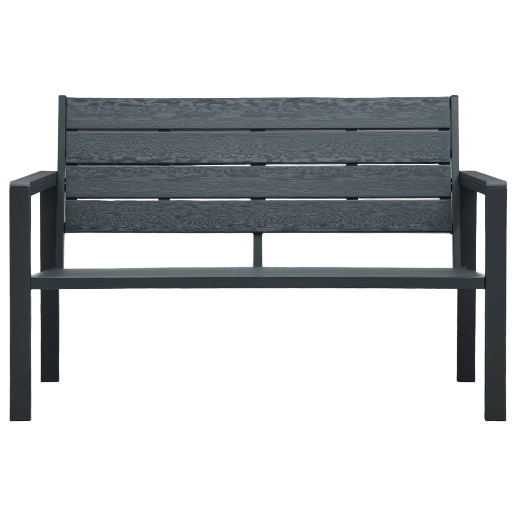 vidaXL Ławka ogrodowa, 120 cm, szara, HDPE o wyglądzie drewna