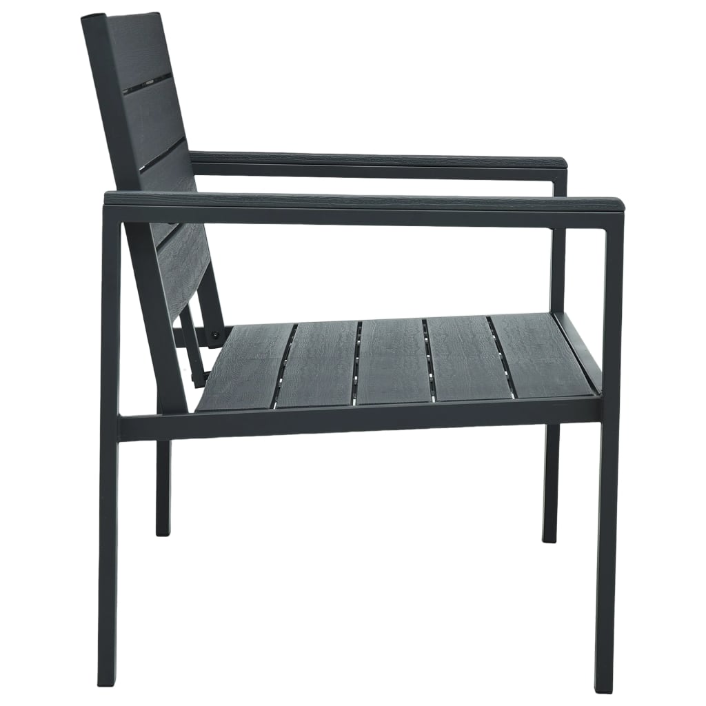 vidaXL Ławka ogrodowa, 120 cm, szara, HDPE o wyglądzie drewna