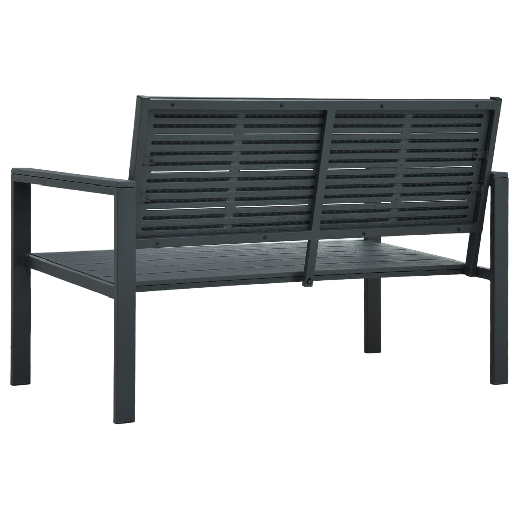 vidaXL Ławka ogrodowa, 120 cm, szara, HDPE o wyglądzie drewna