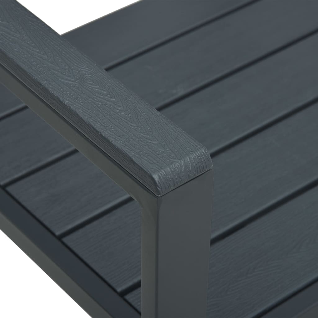 vidaXL Ławka ogrodowa, 120 cm, szara, HDPE o wyglądzie drewna