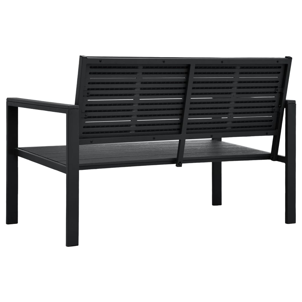 vidaXL Ławka ogrodowa, 120 cm, czarna, HDPE o wyglądzie drewna