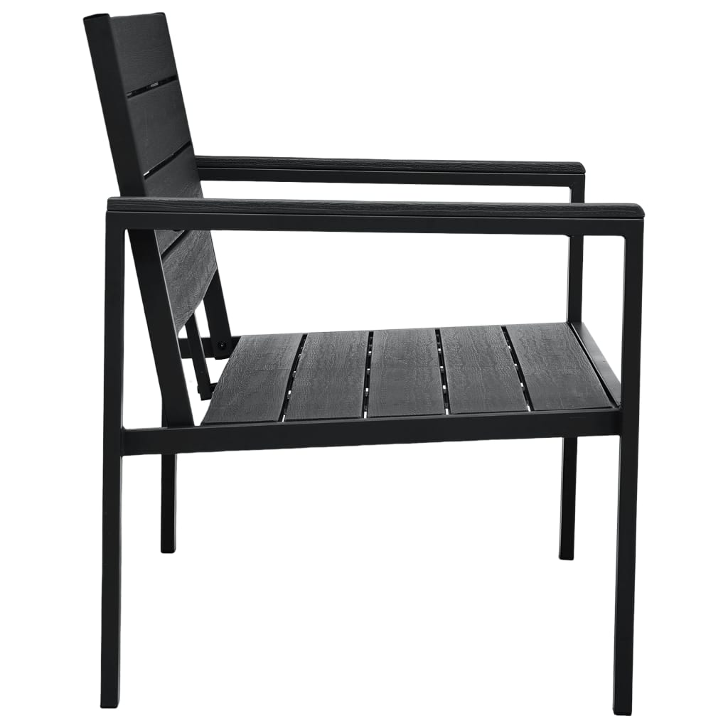vidaXL Ławka ogrodowa, 120 cm, czarna, HDPE o wyglądzie drewna