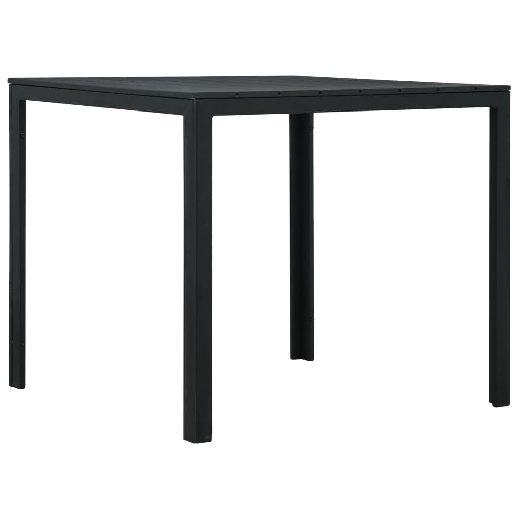 vidaXL Stolik kawowy, czarny, 78x78x74 cm, HDPE o wyglądzie drewna