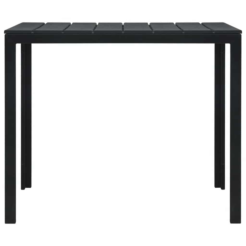 vidaXL Stolik kawowy, czarny, 78x78x74 cm, HDPE o wyglądzie drewna