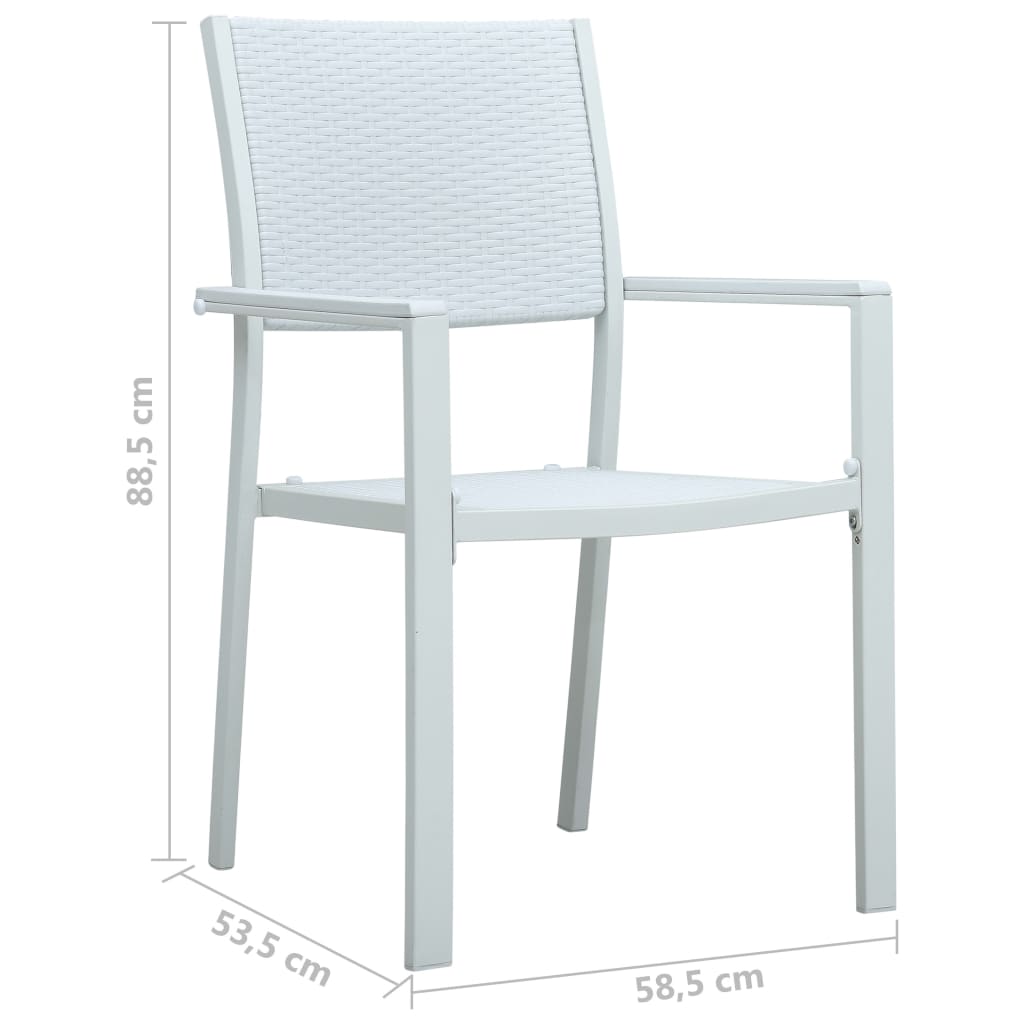vidaXL Krzesła ogrodowe, 4 szt., białe, plastik stylizowany na rattan