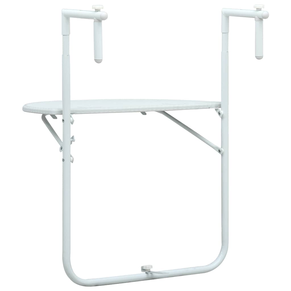 vidaXL Wiszący stolik balkonowy, biały, 60x64x83,5 cm, plastikowy