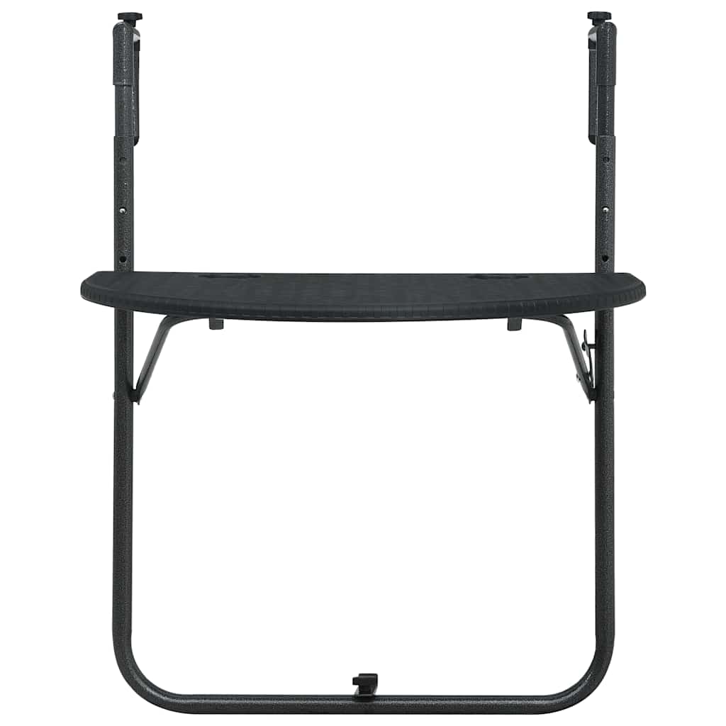 vidaXL Wiszący stolik balkonowy, czarny, 60x64x83,5 cm, plastikowy