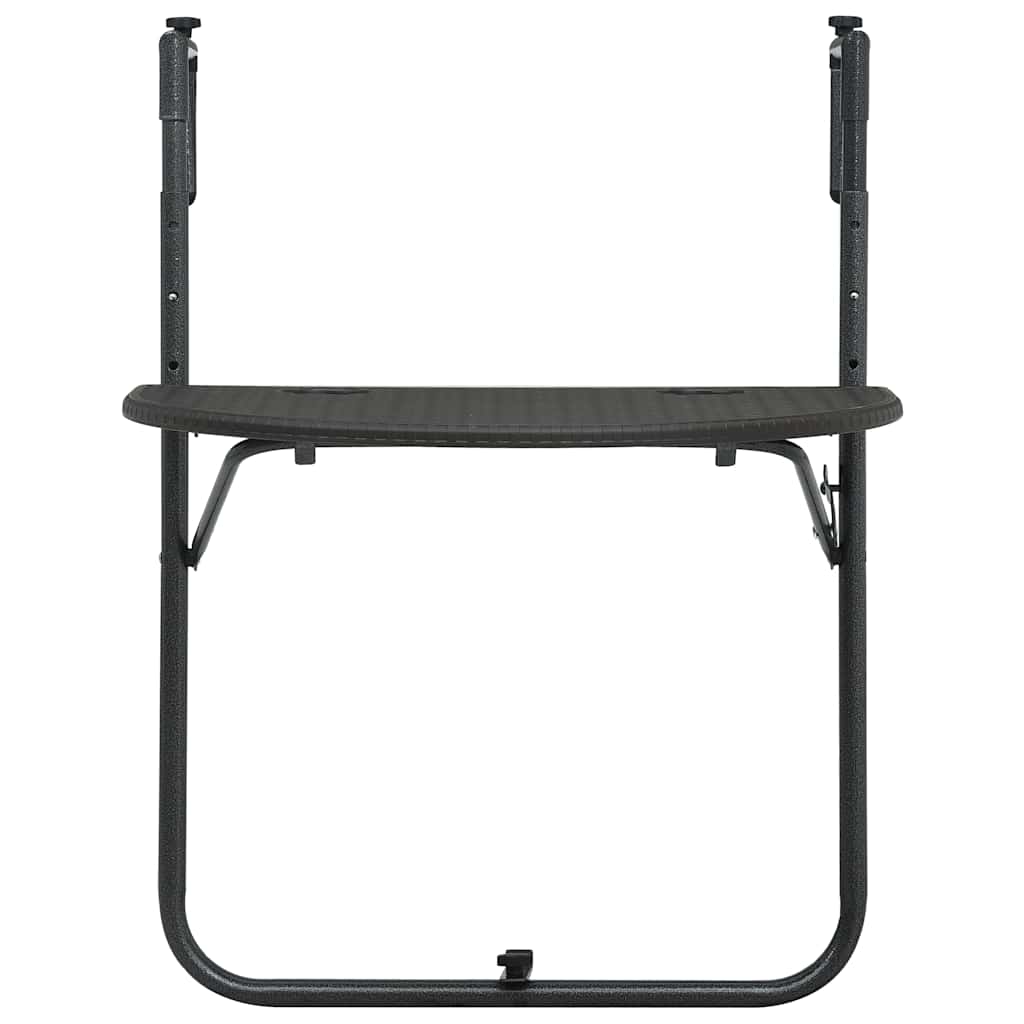 vidaXL Wiszący stolik balkonowy, brązowy, 60x64x83,5 cm, plastikowy