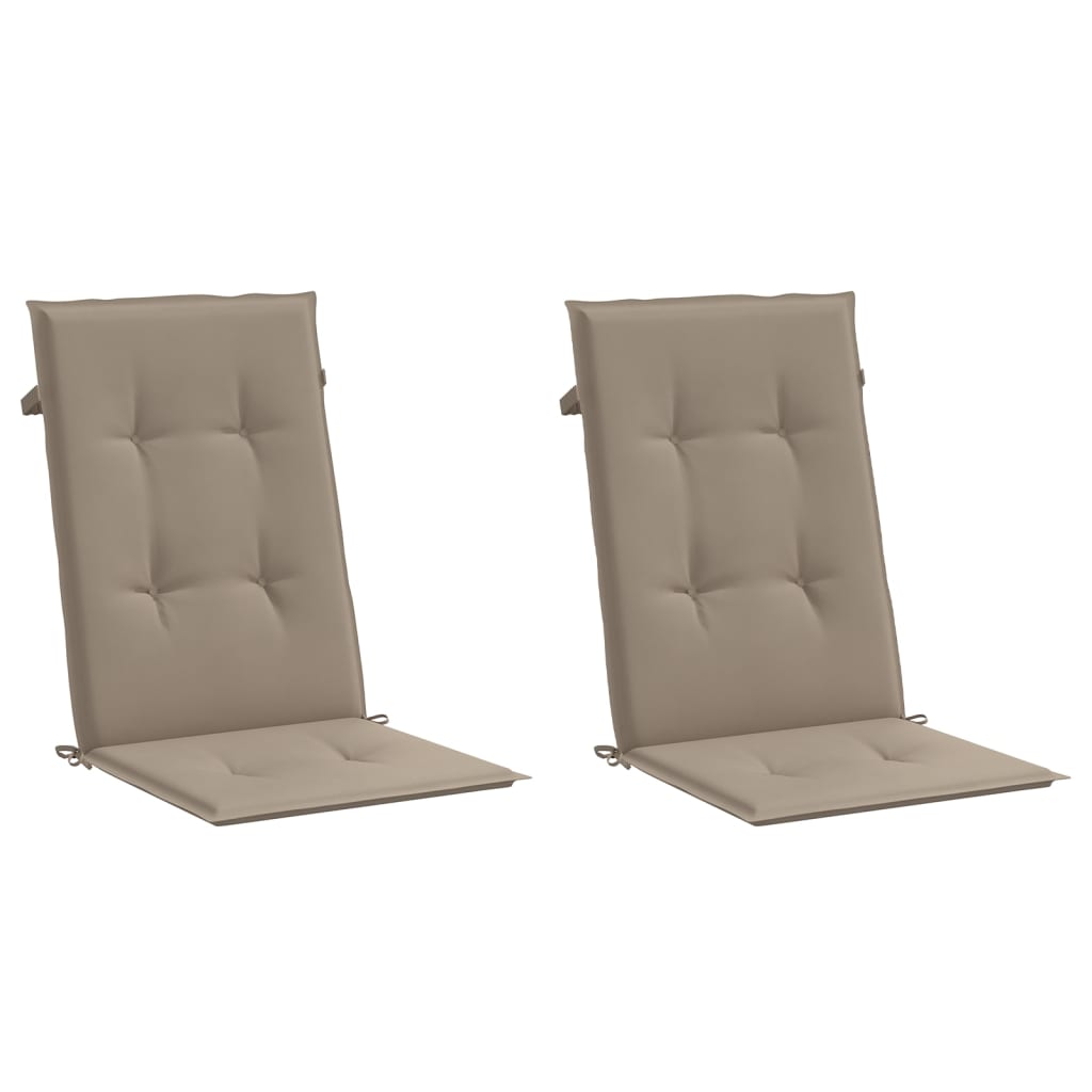 vidaXL Poduszki na krzesła ogrodowe, 2 szt., taupe, 120x50x3 cm
