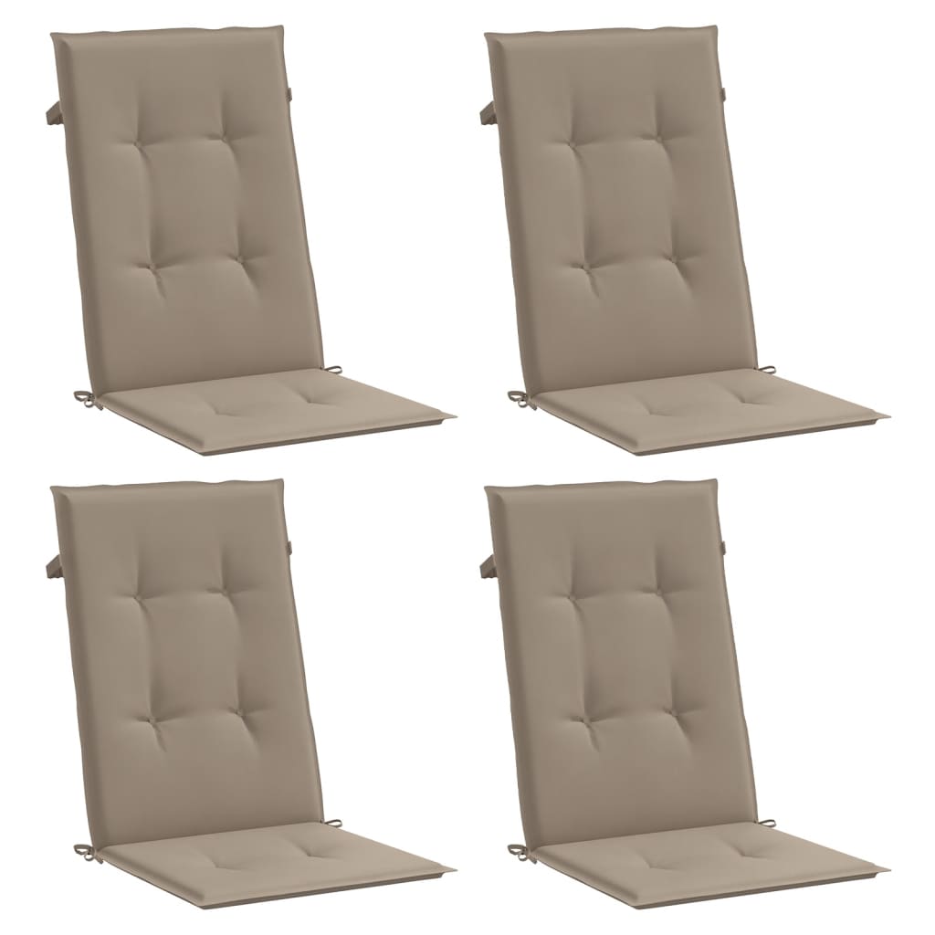 vidaXL Poduszki na krzesła ogrodowe, 4 szt., taupe, 120x50x3 cm