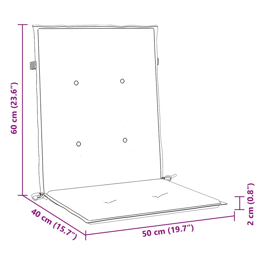 vidaXL Poduszki na krzesła ogrodowe, 4 szt., kremowe, 100x50x2 cm
