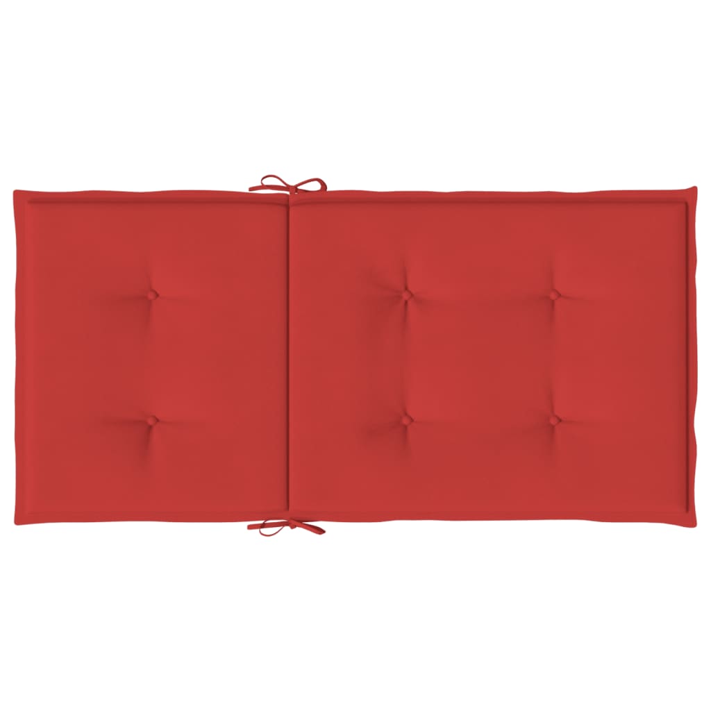 vidaXL Poduszki na krzesła ogrodowe, 2 szt., czerwone, 100x50x3 cm