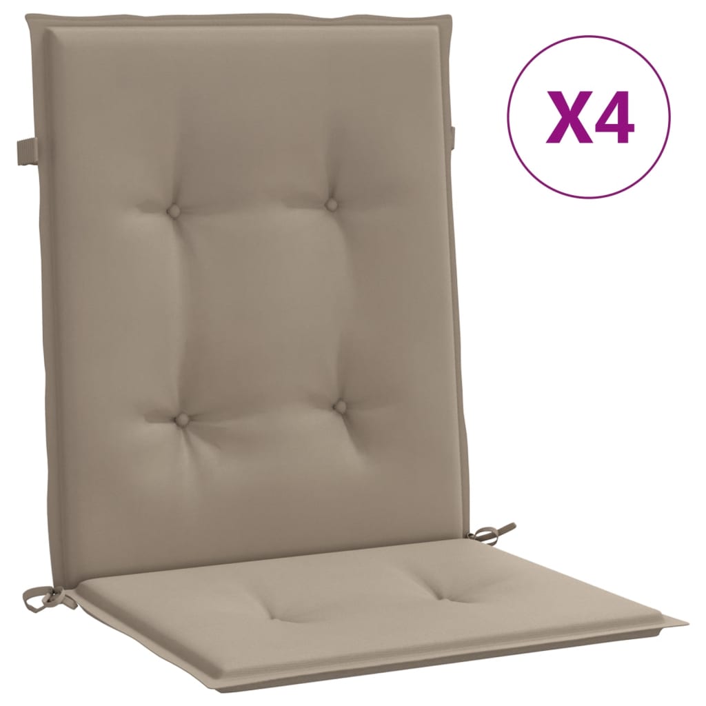 vidaXL Poduszki na krzesła ogrodowe, 4 szt., taupe, 100x50x3 cm