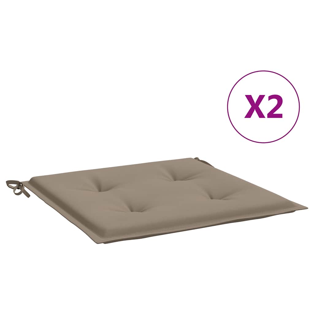 vidaXL Poduszki na krzesła ogrodowe, 2 szt., taupe, 50x50x4 cm