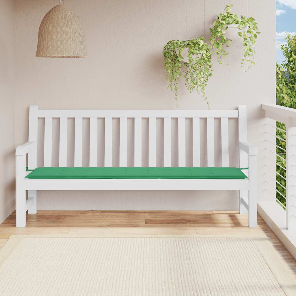 vidaXL Poduszka na ławkę ogrodową, zielona 200x50x3 cm, tkanina Oxford