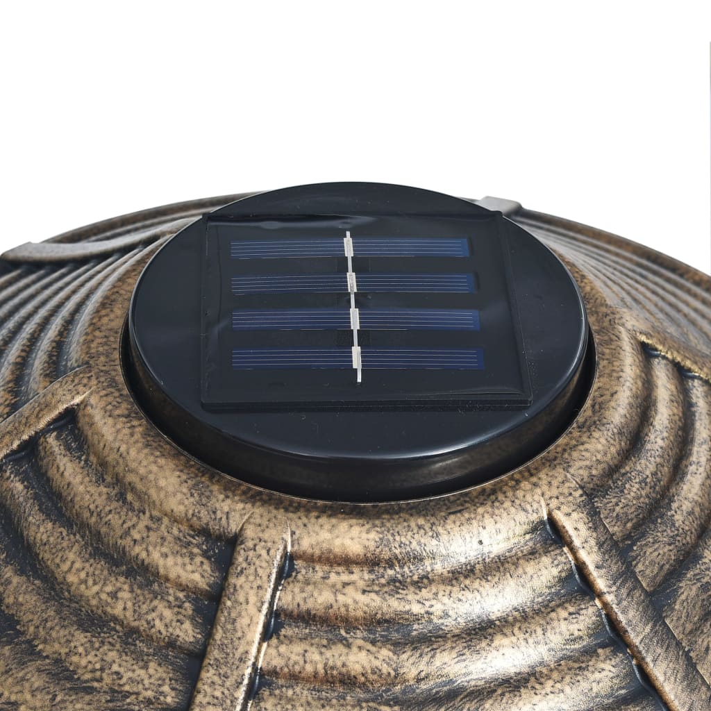 vidaXL Ozdobny basenik dla ptaków z lampkami solarnymi LED, plastikowy