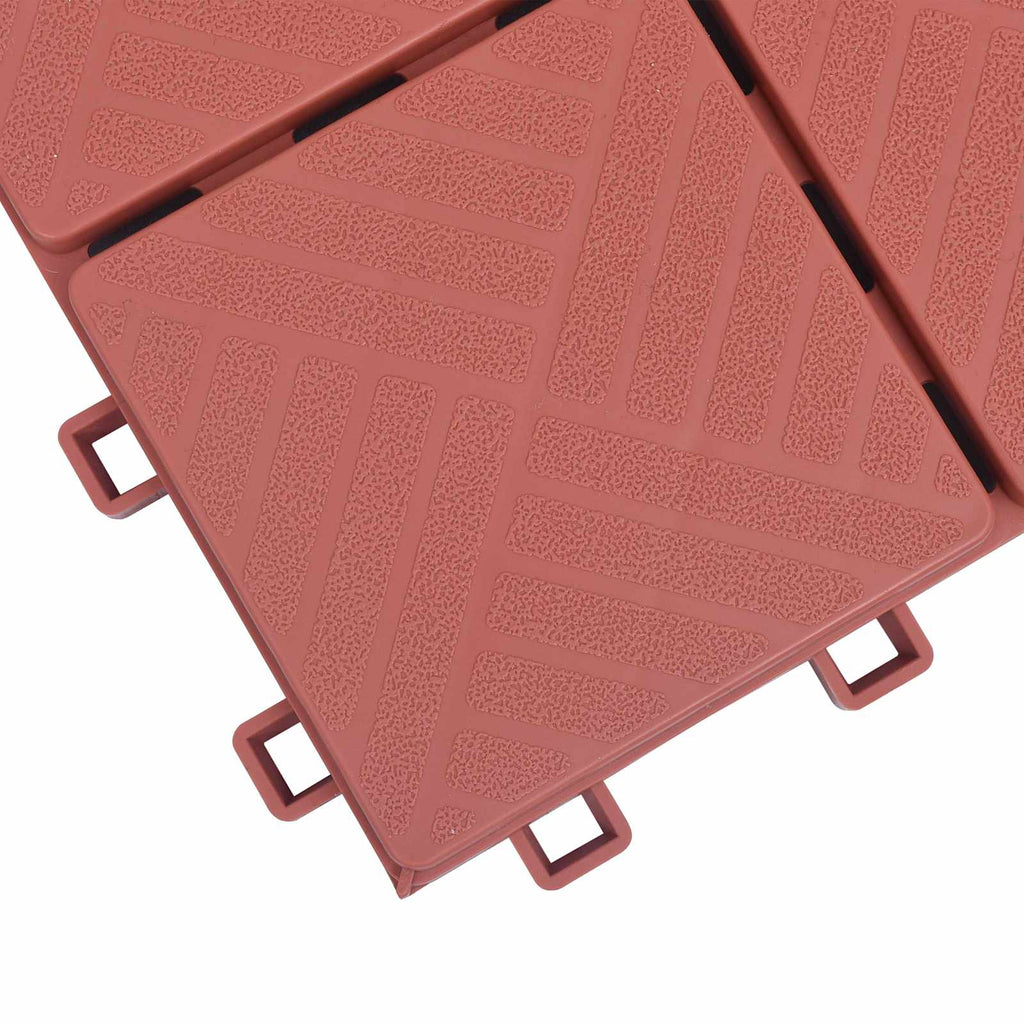 vidaXL Płytka Tarasowa 10 pcs Czerwony 30,5 x 30,5 x 2,2 cm