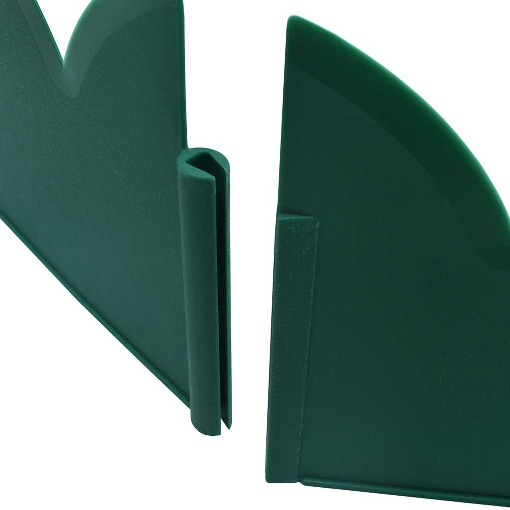 vidaXL Obrzeża trawnikowe, 10 szt., zielone, 65x15 cm, PP