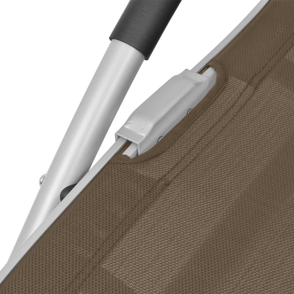 vidaXL Leżak z poduszką, aluminium i textilene, taupe