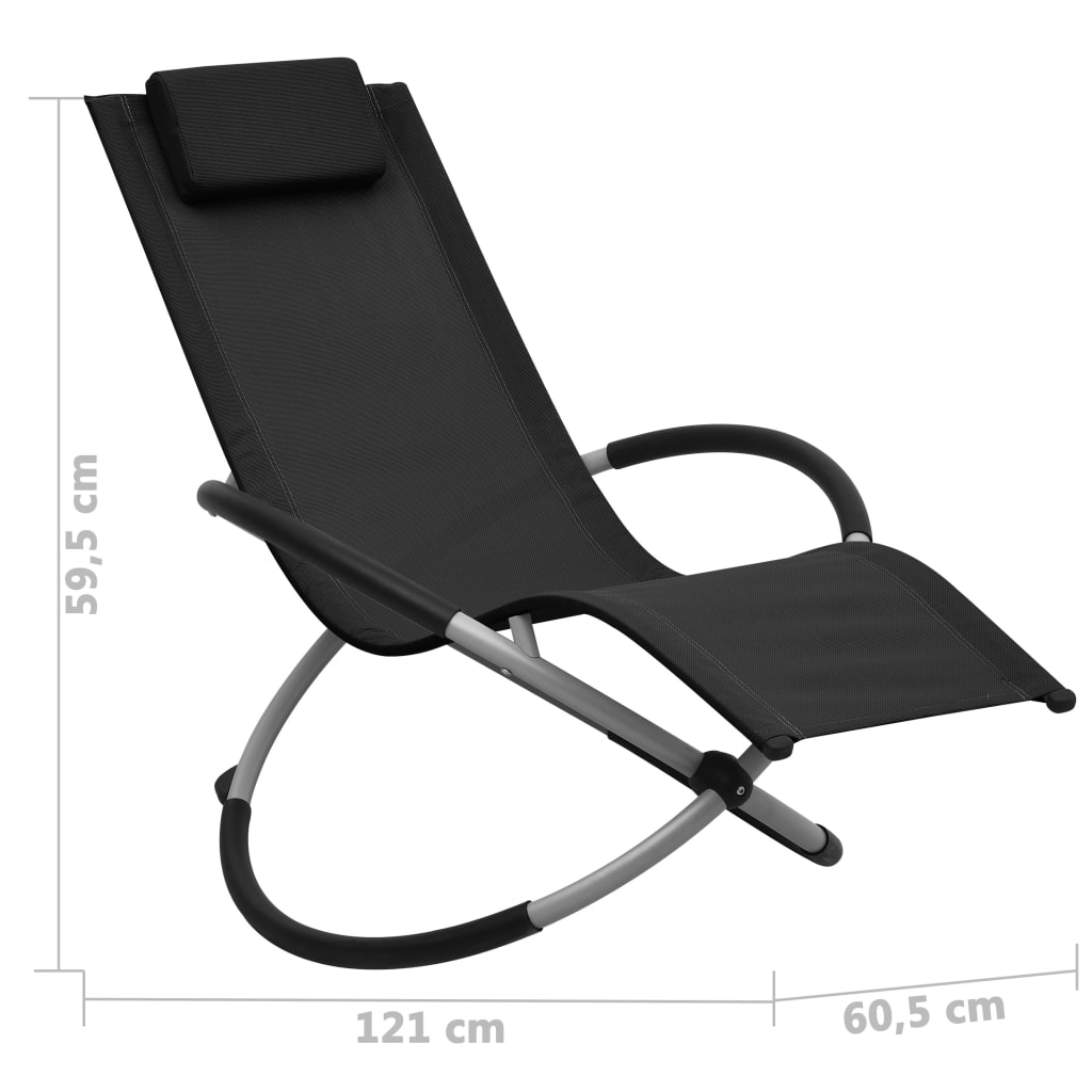 vidaXL Leżak dla dzieci, stalowy, czarny