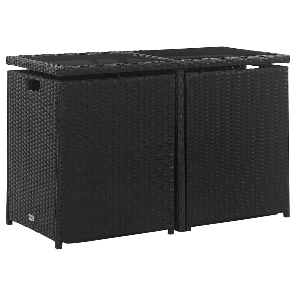 vidaXL 3-cz. zestaw mebli ogrodowych z poduszkami, rattan PE, czarny