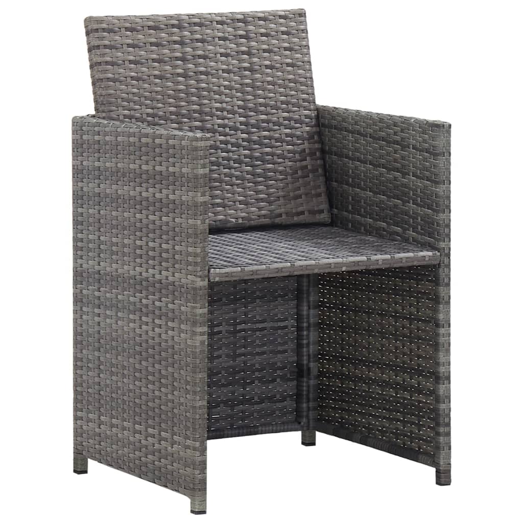 vidaXL 13-cz. zestaw mebli do ogrodu z poduszkami, rattan PE, antracyt