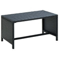 vidaXL Stolik kawowy, czarny, 70x40x38 cm, polirattan