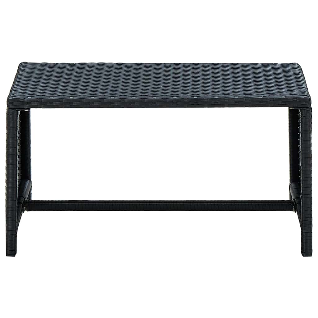 vidaXL Stolik kawowy, czarny, 70x40x38 cm, polirattan