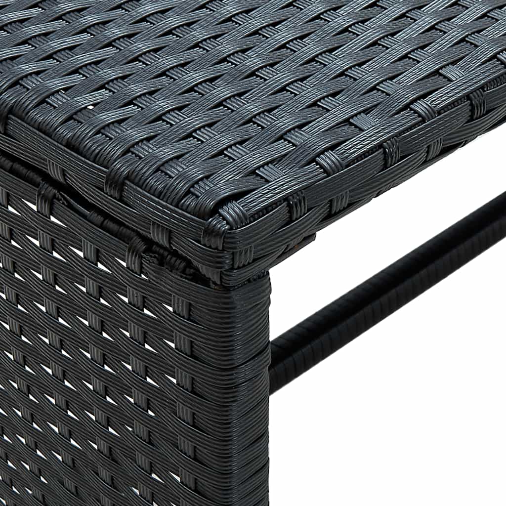 vidaXL Stolik kawowy, czarny, 70x40x38 cm, polirattan
