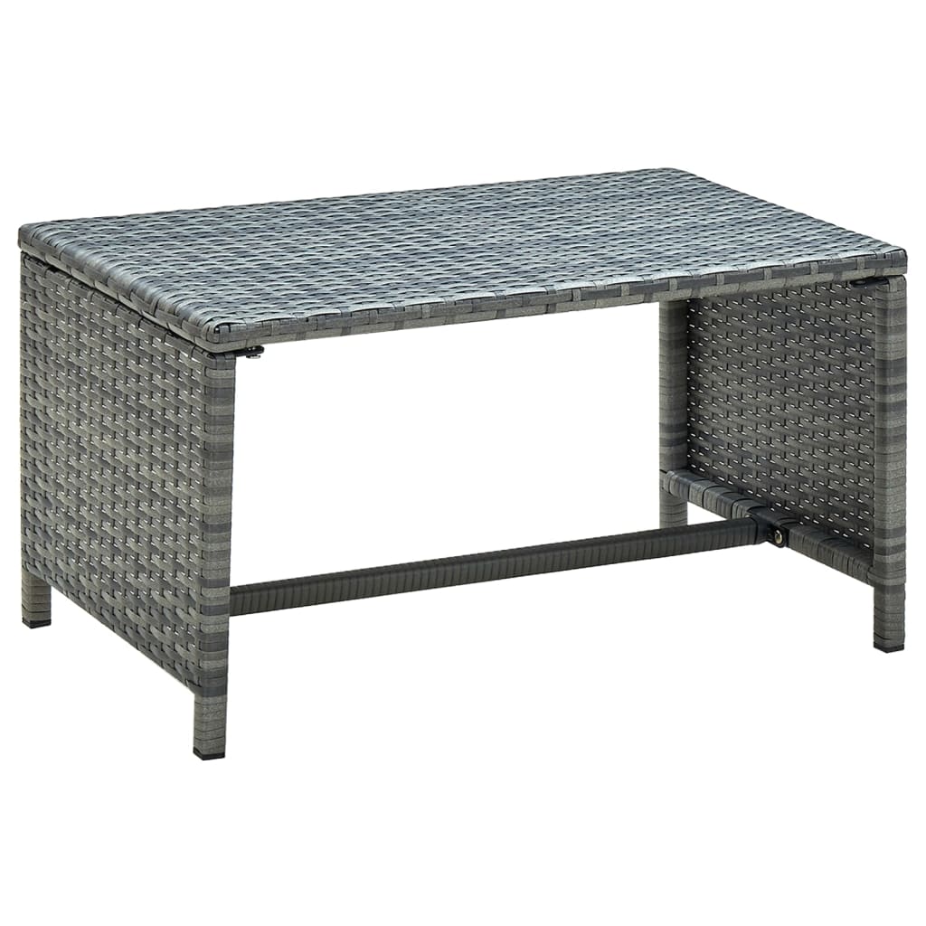 vidaXL Stolik kawowy, antracytowy, 70x40x38 cm, polirattan