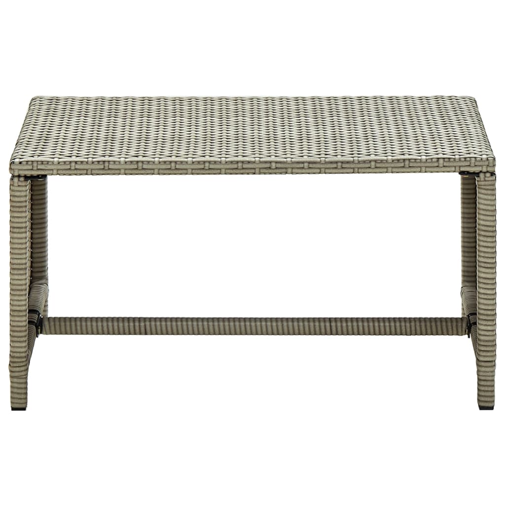 vidaXL Stolik kawowy, beżowy, 70x40x38 cm, polirattan