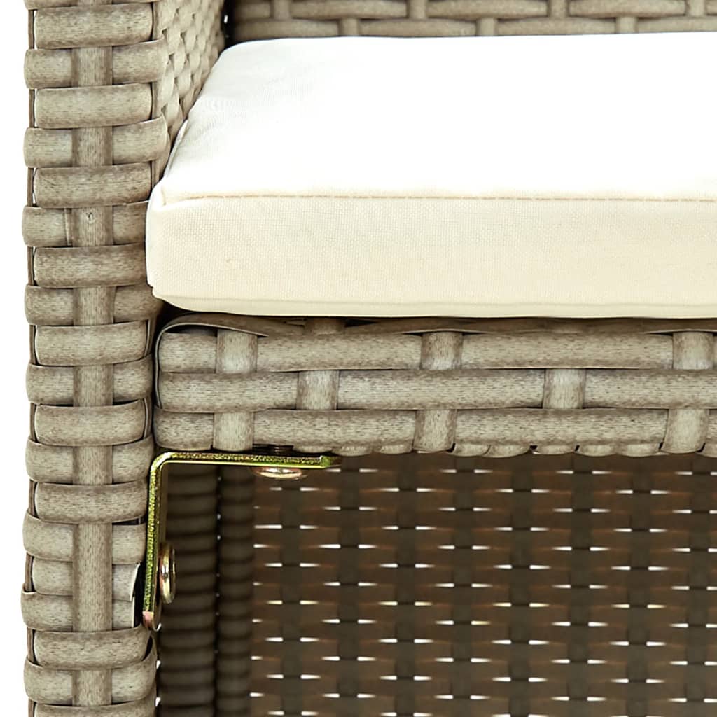 vidaXL 2-osobowa sofa ogrodowa z poduszkami, polirattan, beżowa