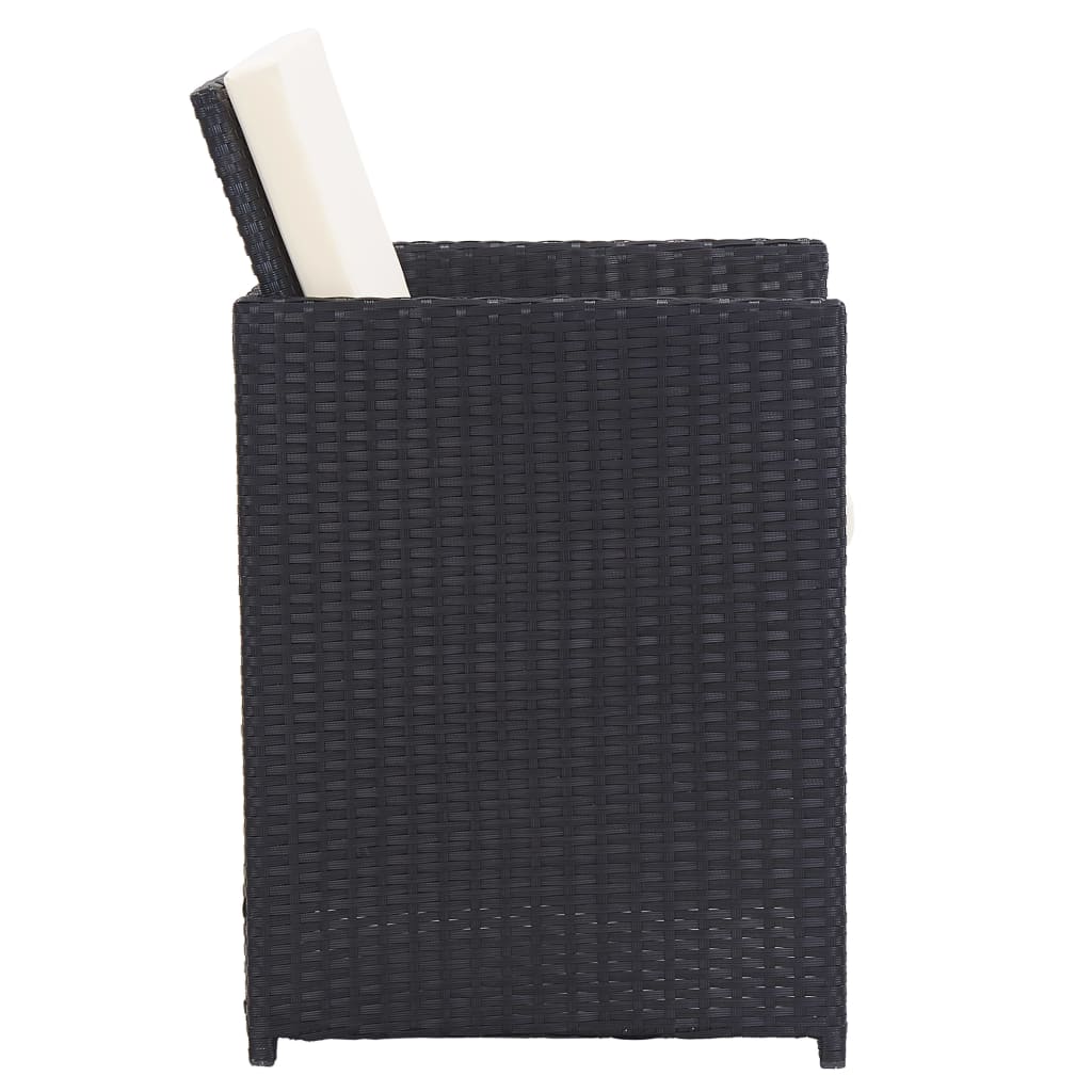 vidaXL 15-cz. zestaw mebli ogrodowych z poduszkami, rattan PE, czarny