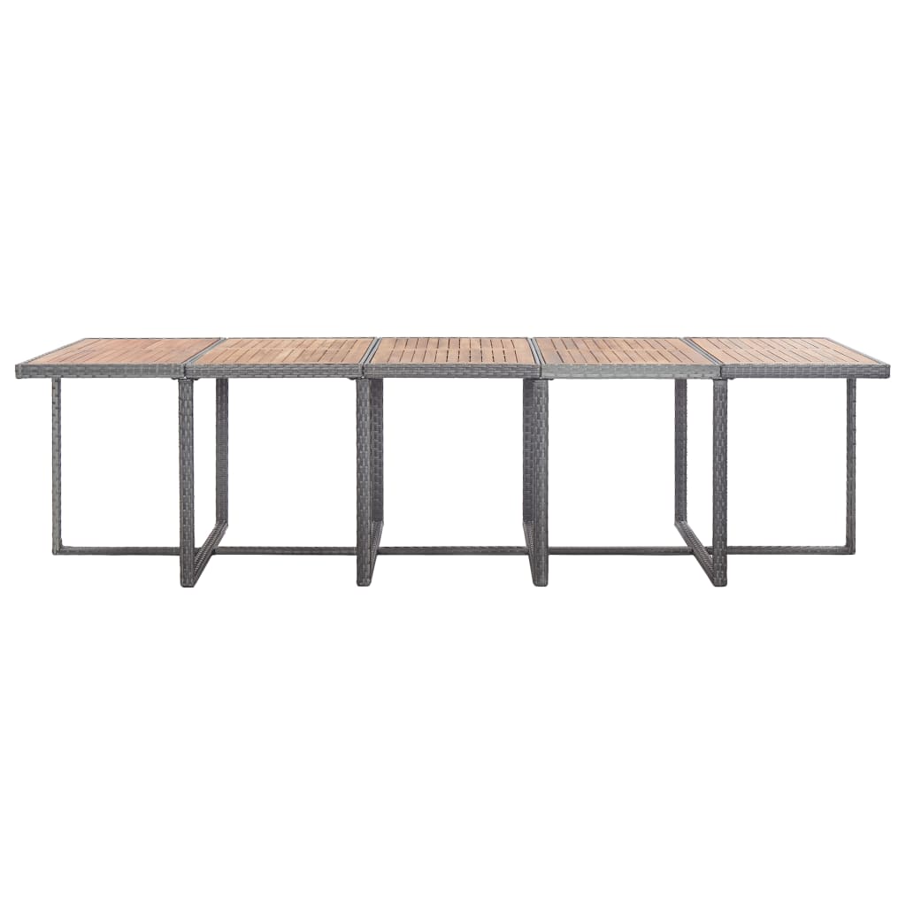 vidaXL 15-cz. zestaw mebli do ogrodu z poduszkami, rattan PE, antracyt