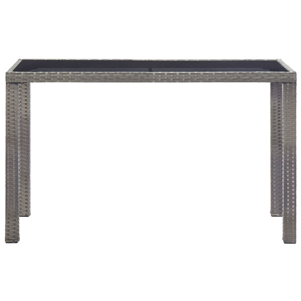 vidaXL Stół ogrodowy, antracytowy, 123x60x74 cm, polirattan