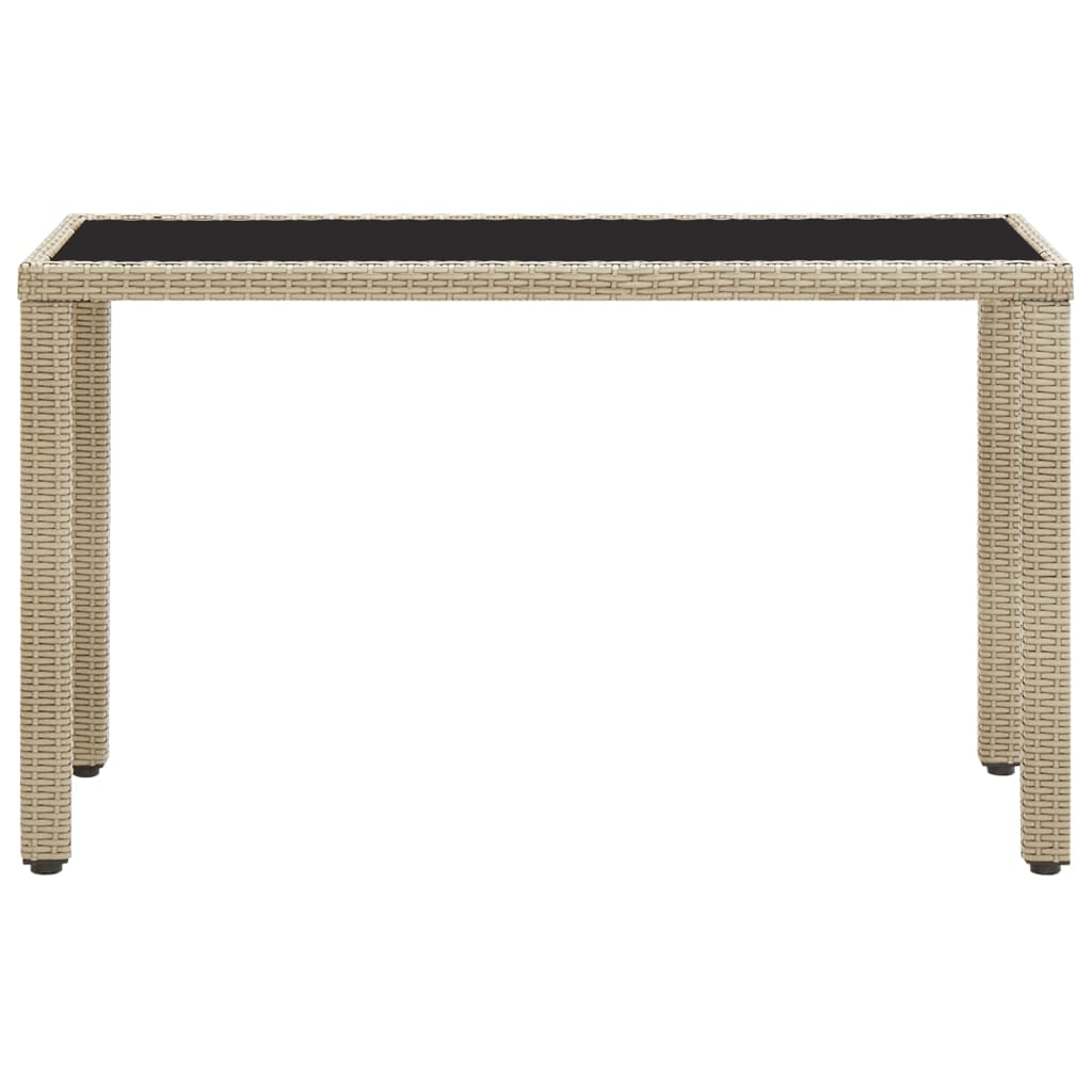 vidaXL Stół ogrodowy, beżowy, 123x60x74 cm, polirattan