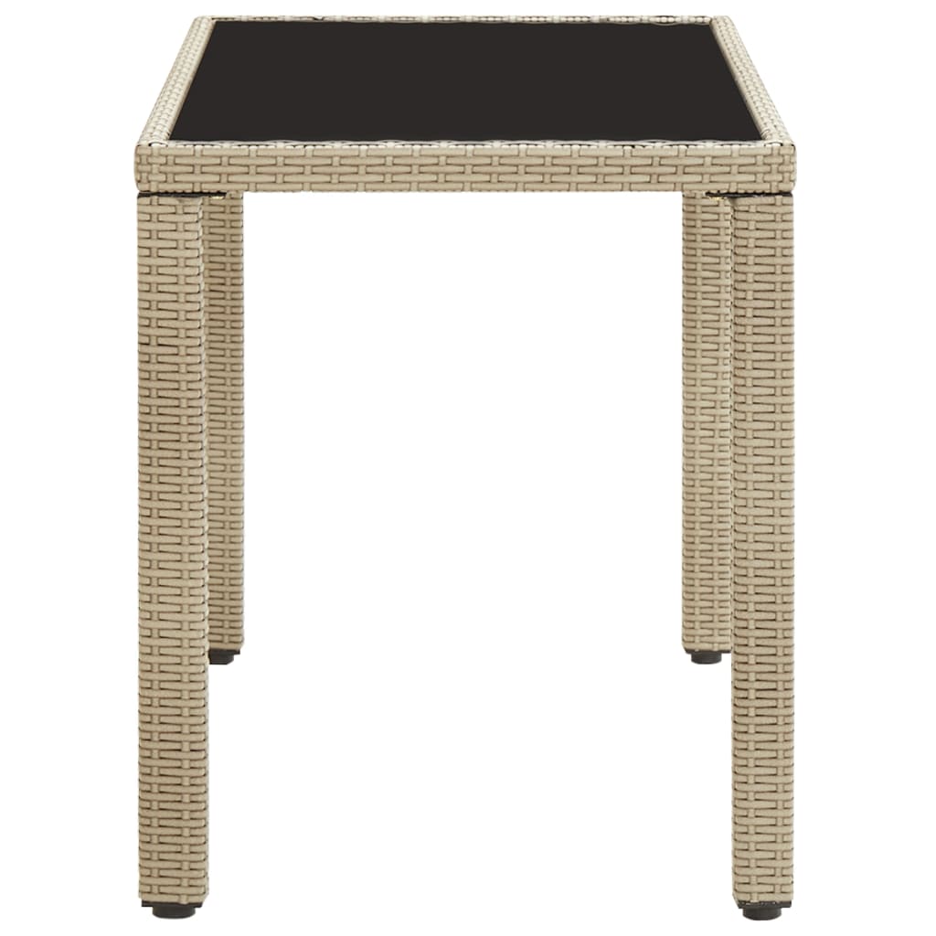 vidaXL Stół ogrodowy, beżowy, 123x60x74 cm, polirattan