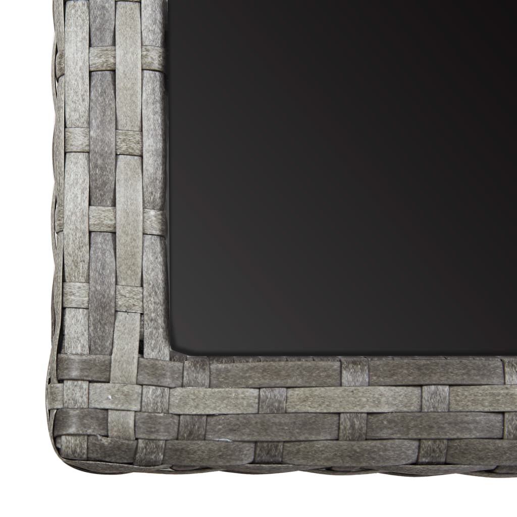 vidaXL Stół ogrodowy, antracytowy, 110x53x72 cm, szkło i polirattan