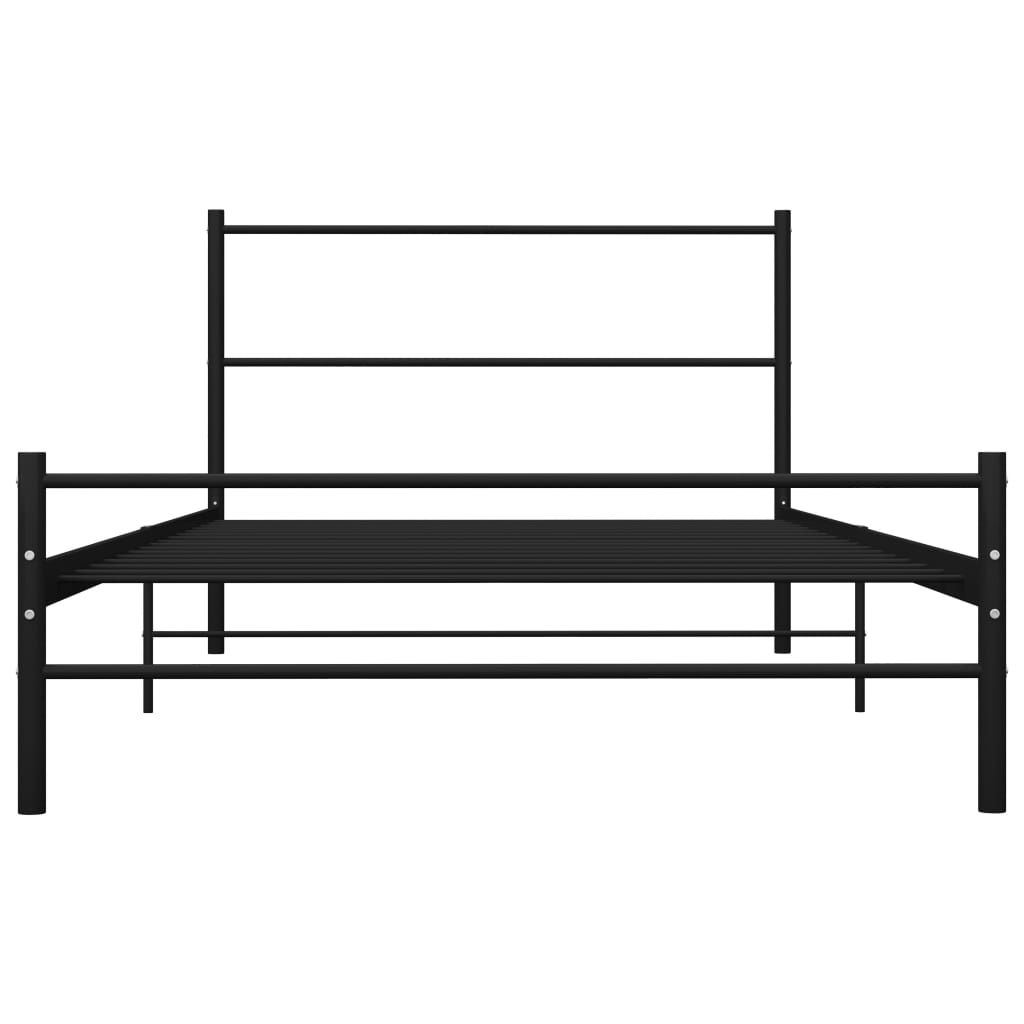 vidaXL Rama łóżka, czarna, metalowa, 100 x 200 cm