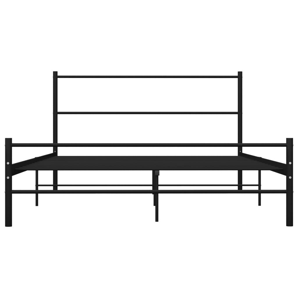 vidaXL Rama łóżka, czarna, metalowa, 120 x 200 cm
