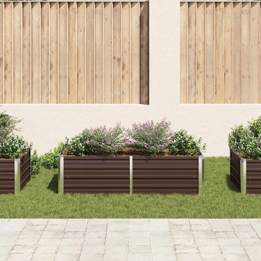 vidaXL Donica do podniesionej grządki, 160x80x45 cm, stal, brązowa