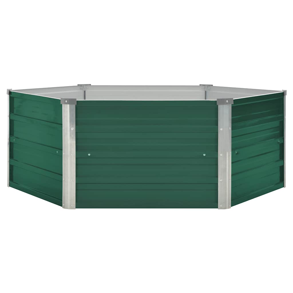 vidaXL Donica do podniesionej grządki, 129x129x45 cm, stal, zielona