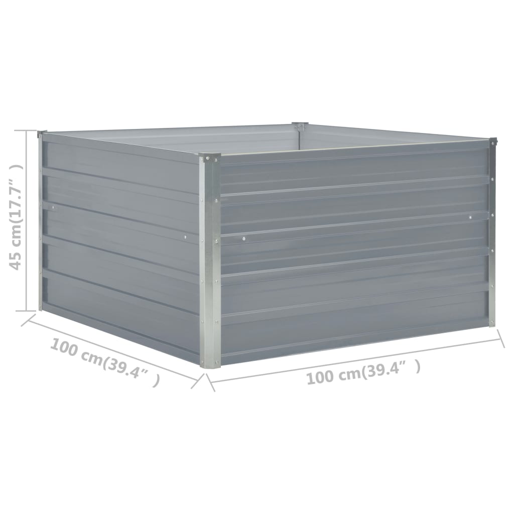 vidaXL Donica do podniesionej rabaty, 100x100x45 cm, stal, szara