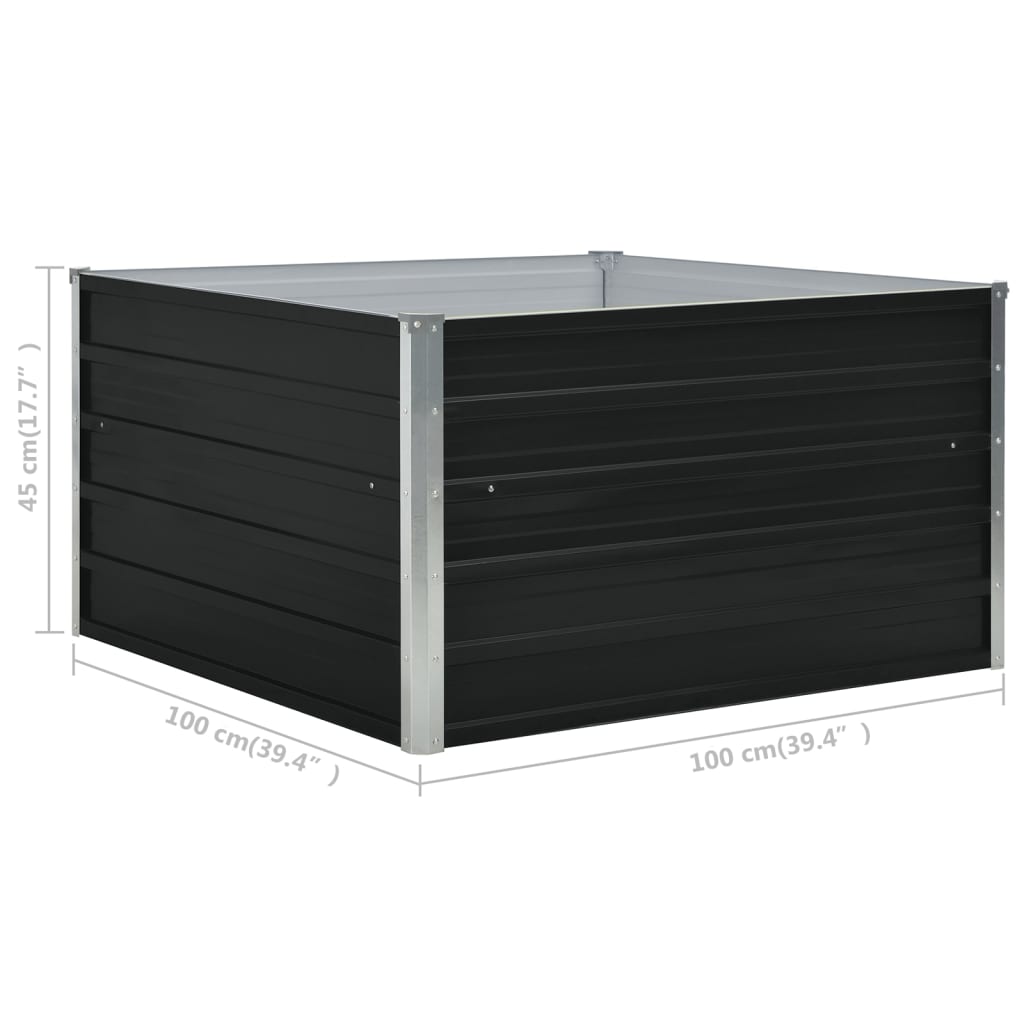 vidaXL Donica do podniesionej rabaty, 100x100x45 cm, stal, antracytowa