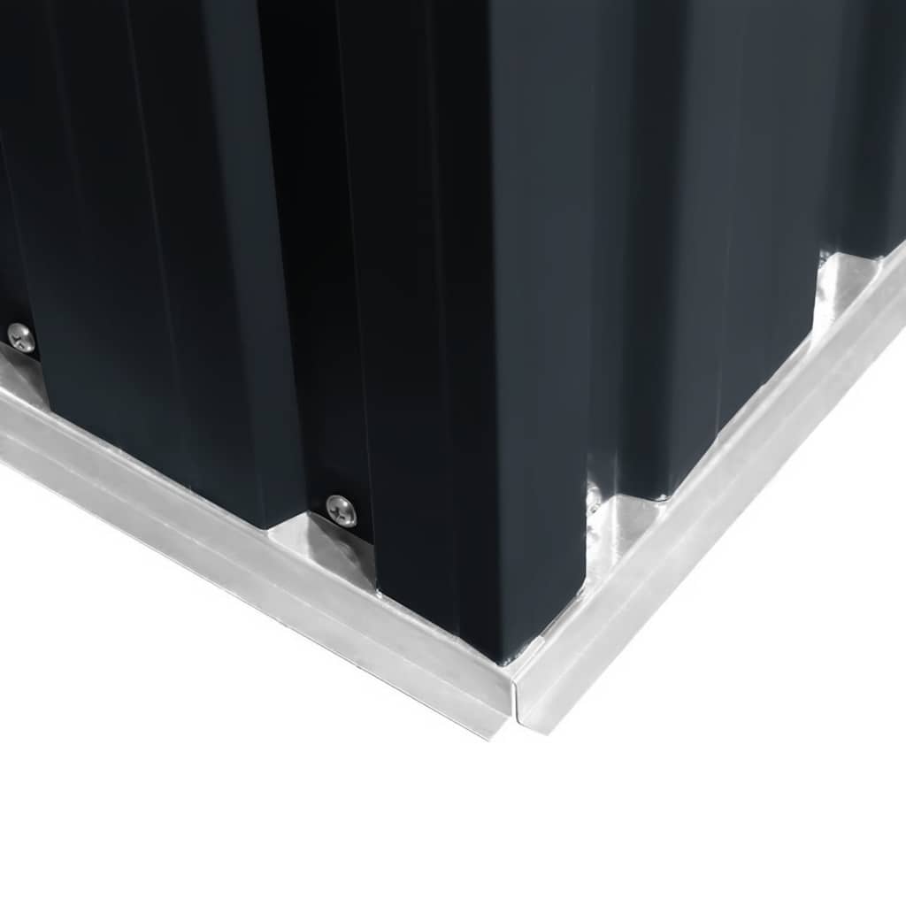 vidaXL Szopa ogrodowa, antracytowa, stalowa, 204x132x186 cm