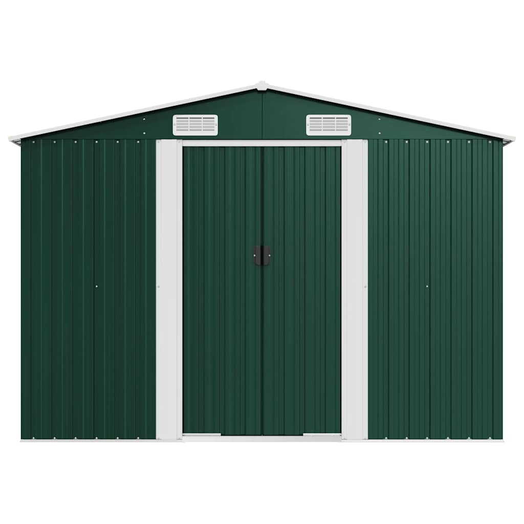 vidaXL Szopa ogrodowa, zielona, 257x779x181 cm, stal galwanizowana